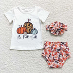 GBO0182 It's fall yall Pumpkin Baby Girl's Bummie Set