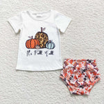 GBO0182 It's fall yall Pumpkin Baby Girl's Bummie Set