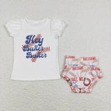 GBO0218 Take me Hey Batter Baby Bummie Set Girl