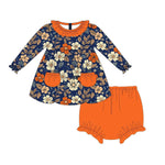 GBO0430 Flower Orange Girls Bummie Set