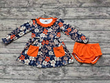 GBO0430 Flower Orange Girls Bummie Set