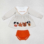 GBO0442 The Season Pumpkin Mouse Girls Bummie Set