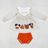 GBO0442 The Season Pumpkin Mouse Girls Bummie Set