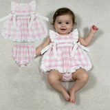 GBO0495 Embroidery MAMA'S GIRL Pink Girls Bummie Outfits