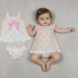 GBO0518 Flower Floral Ruffles Bows Baby Bummie Outfits