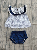 Preorder Samples GBO0519 Smocked Daddy's Girl Bows Baby Bummie Set