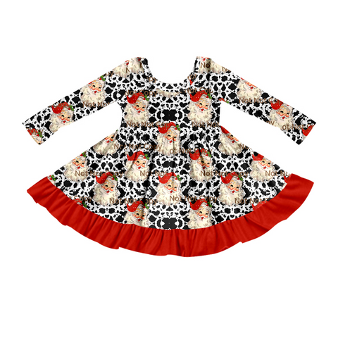 Deadline 06.10 Preorder GLD0210 Christmas Santa Red Girl's Dress