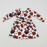 GLD0226 Cow Brown Girl's Dress