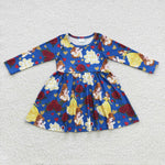 GLD0228 Take as old as time Princess Blue Girl's Dress