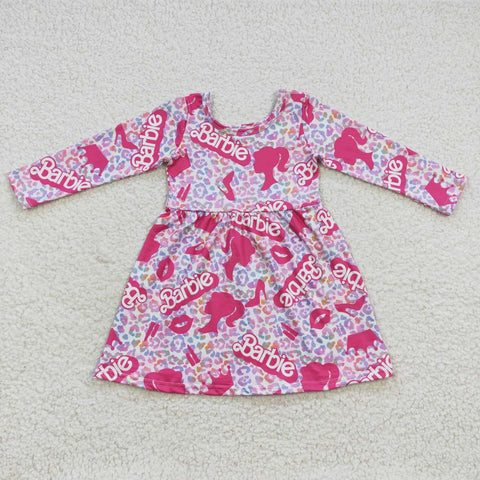 GLD0276 Fashion Pink Leopard Girl's Dress