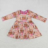 GLD0326 Football Pink Flower Girl's Dress