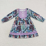 GLD0329 Wednesday Purple Girl's Dress