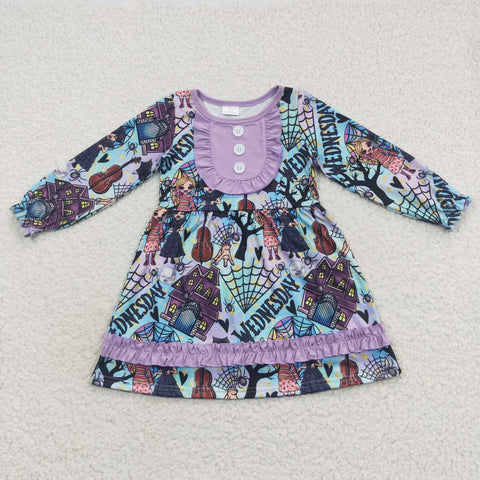 GLD0329 Wednesday Purple Girl's Dress