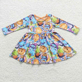 GLD0330 Halloween Pumpkin Cartoon Girl's Dress