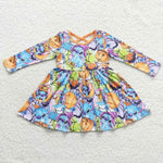 GLD0330 Halloween Pumpkin Cartoon Girl's Dress