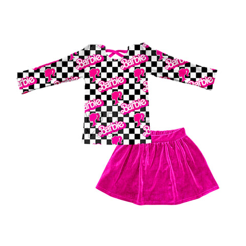 GLD0342 Barbie Hot Pink Skirt Girl's Set