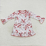 GLD0347 Christmas Santa Candy Cane Girl's Dress