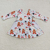 GLD0367 Christmas Snowman Girl's Dress