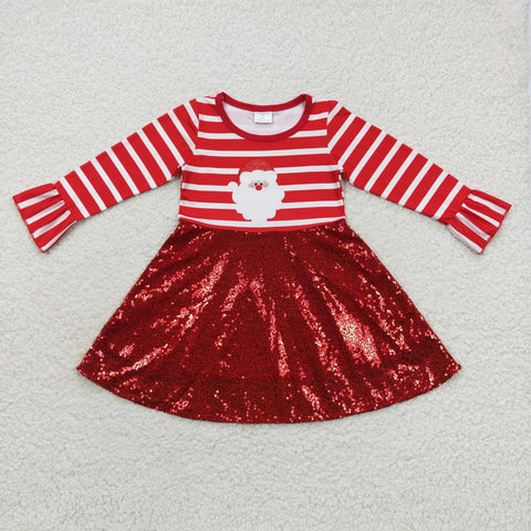 GLD0371 Christmas Santa Sequin Girl's Dress