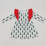 GLD0377 Christmas Trees Girl Dress