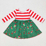 GLD0390 Christmas Red Stripe Girl's Dress