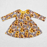 GLD0393 LOVE Sunflower Girl's Dress