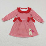 GLD0448 Embroidery Valentine's Day Dog Love Girl's Dress