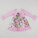 GLD0457 Christmas Twirl Stink Pink Girl's Dress