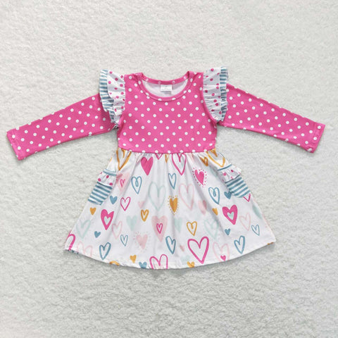 GLD0489 Love Dots Pink Girl's Dress