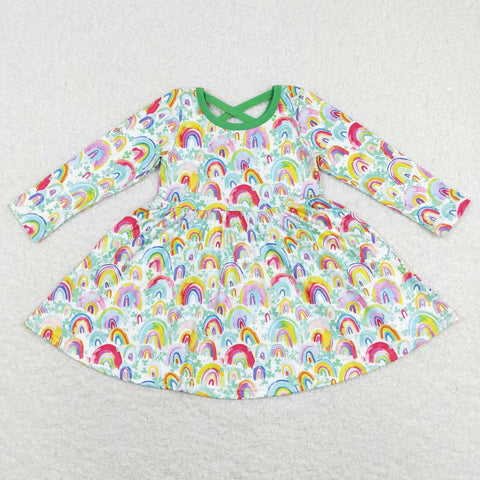 GLD0495 st patrick Rainbow Girl's Dress