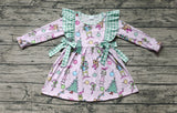 GLD0519 Christmas Green Pink Girls Dress