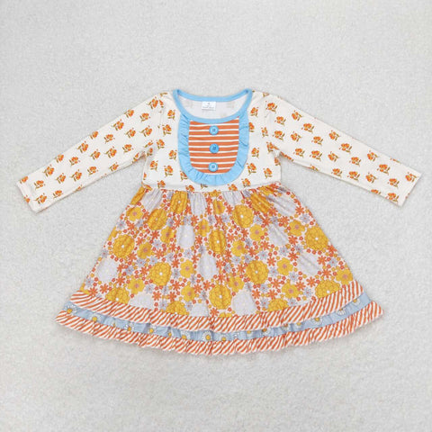 GLD0531 Flower Floral Autumn Girls Dress