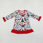 GLD0539 Merry Christmas Cow Girls Dress