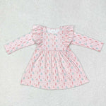 GLD0543 Christmas Trees Soldier Pink Girls Dress