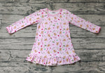 GLD0550 Christmas Gingerbread Pink Girls Dress