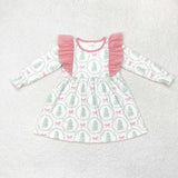 GLD0555 Christmas Tree Pink Girls Dress