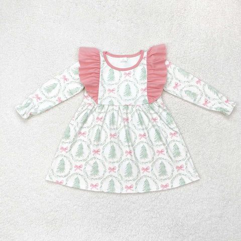 GLD0555 Christmas Tree Pink Girls Dress