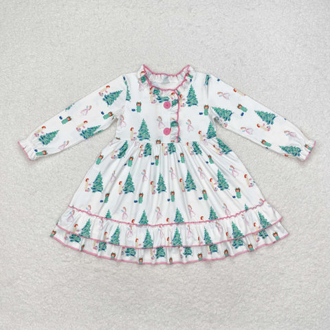 GLD0622 Christmas Trees Girls Dress Gown