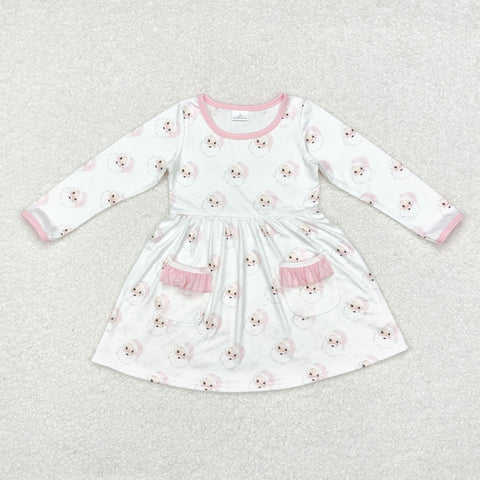 GLD0689 Christmas Santa Pink Girls Dress