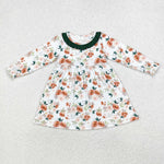 GLD0690 Flower Green Girls Dress