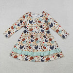 GLD0789 Thanksgiving Gobble Pumpkin Girls Dress