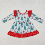 GLD0794 Christmas Snowman Girls Dress