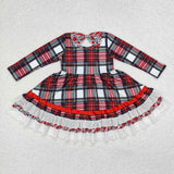 GLD0838 Christmas Plaid Girls Dress