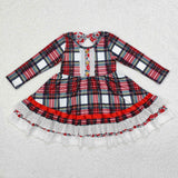 GLD0838 Christmas Plaid Girls Dress