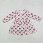 GLD0839 Christmas Santa Dots Girls Dress