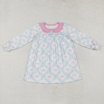 GLD0854 Bows Flower Pink Girls Dress