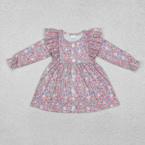 GLD0857 Garden Flower Floral Pink Girls Dress