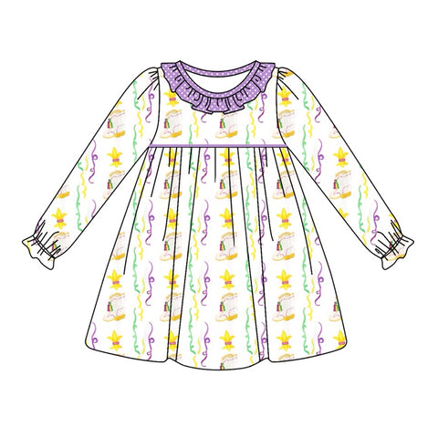 Preorder Notice GLD0947 Mardi Gras Boots Girl's Dress