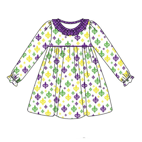 Preorder Notice GLD0950 Mardi Gras Girl's Dress