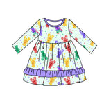 Preorder Notice GLD0951 Mardi Gras Crawfish Girl's Dress